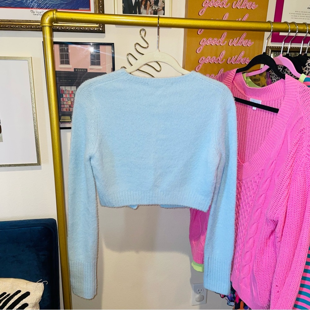 Urban Outfitter Baby Blue Crop Cardigan - Picture 9 of 11